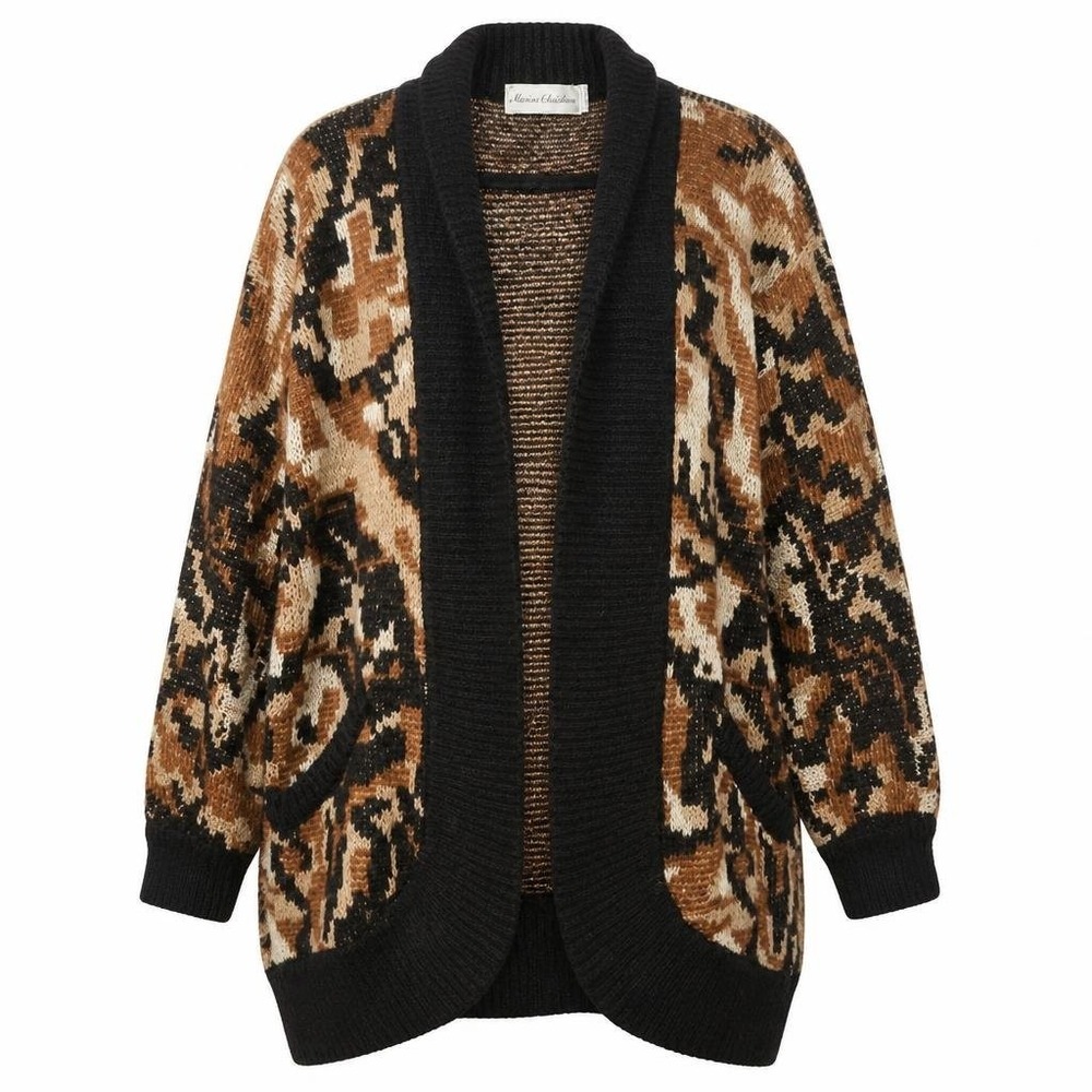 Vintage Marisa Christina Sweater Womens 2X Abstract Open Mohair Wool Sweater 90s